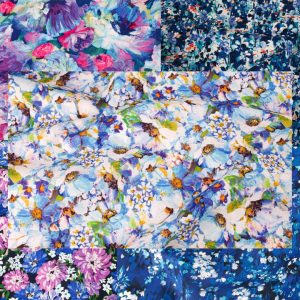 Robert Kaufman Fabrics - Painterley Petals - Valley - 5 Fat Quarter Pack