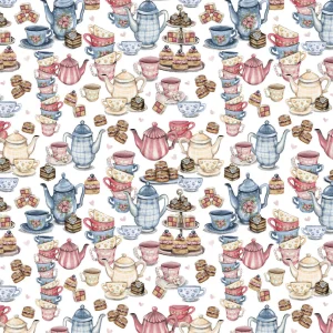 Camelot Fabrics - Tea and Poetry Collection - Tea Party