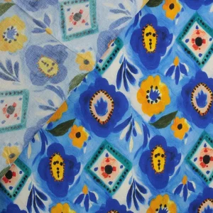 Viscose Lawn - Ceramic Story Check Tiles