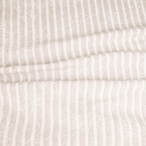 Linen Look Embroidered - Light Beige