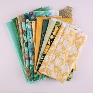500g End of Bolt 'Scrap Fabric' Bundle - Green and Yellow