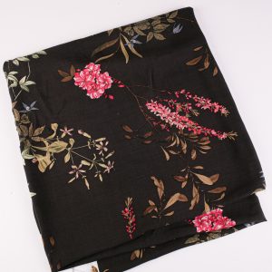 1.5m EOB Black Floral Viscose