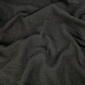 EOB Black Broiderie Anglaise - 85cm Piece