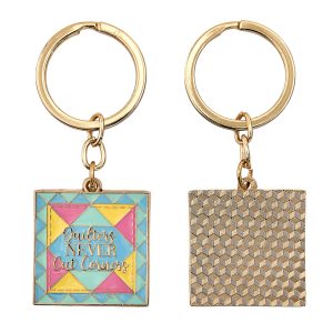 Metal Key Ring - Quilters Never Cut Corners