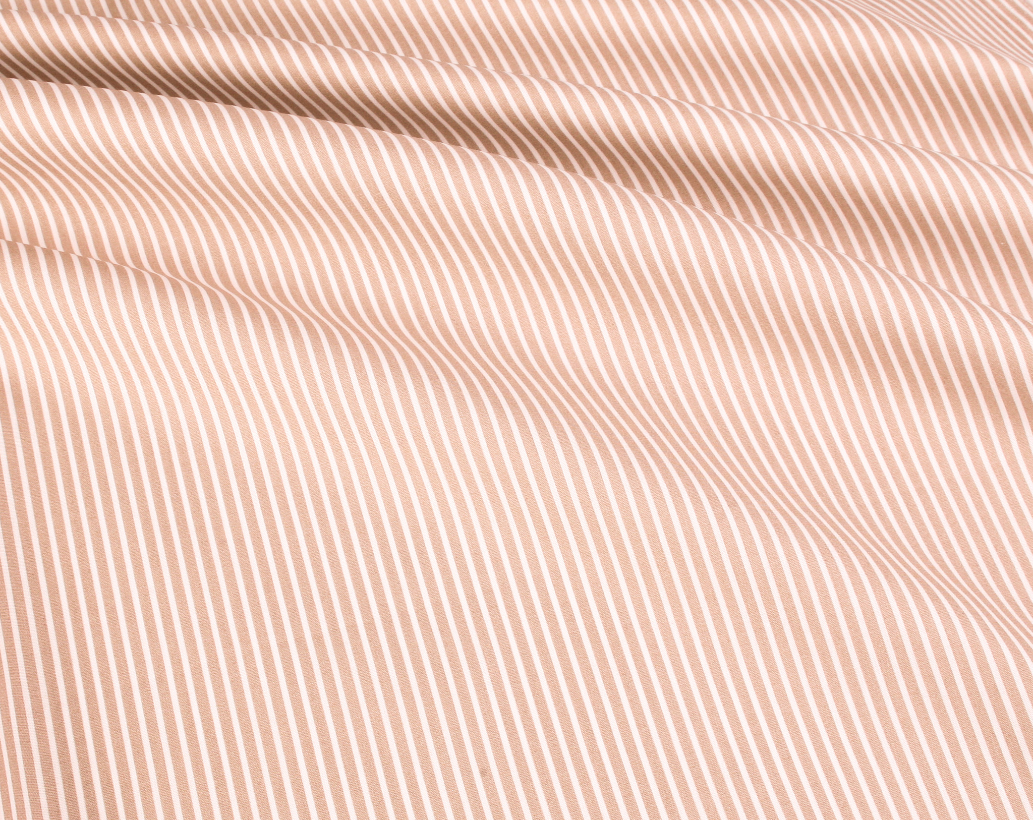 Candy Stripe Cotton Poplin - Beige