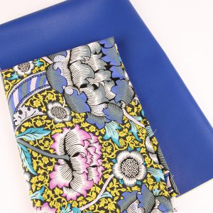 Perfect Pairs! 2 x Fat Quarter Pack - Blue Faux Leather and Kaffe Fassett Morris & Co Wandle