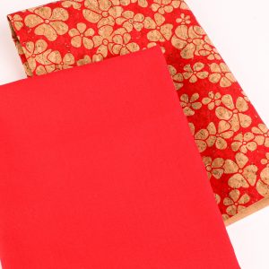 Perfect Pairs! 2 x Fat Quarter Pack - Red Floral Cork and Red Solid