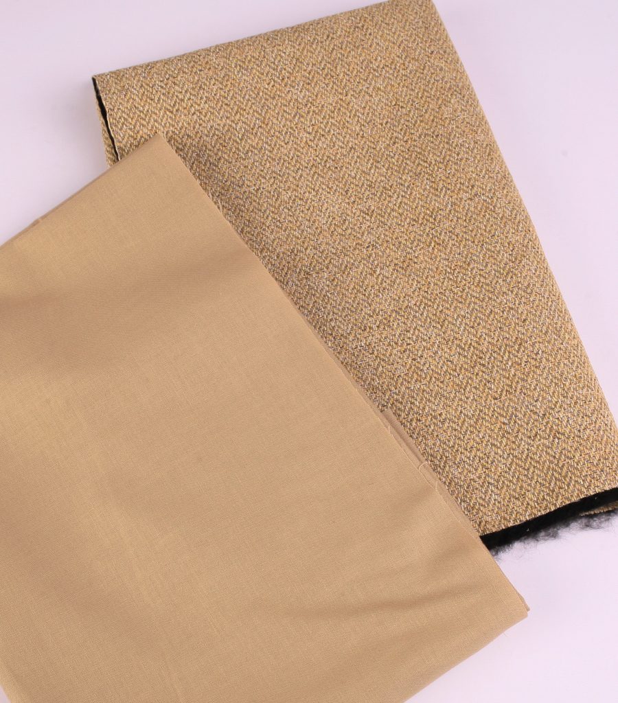 Perfect Pairs! 2 x Fat Quarter Pack - Orkney Tweed Mustard plus Caramel Cotton
