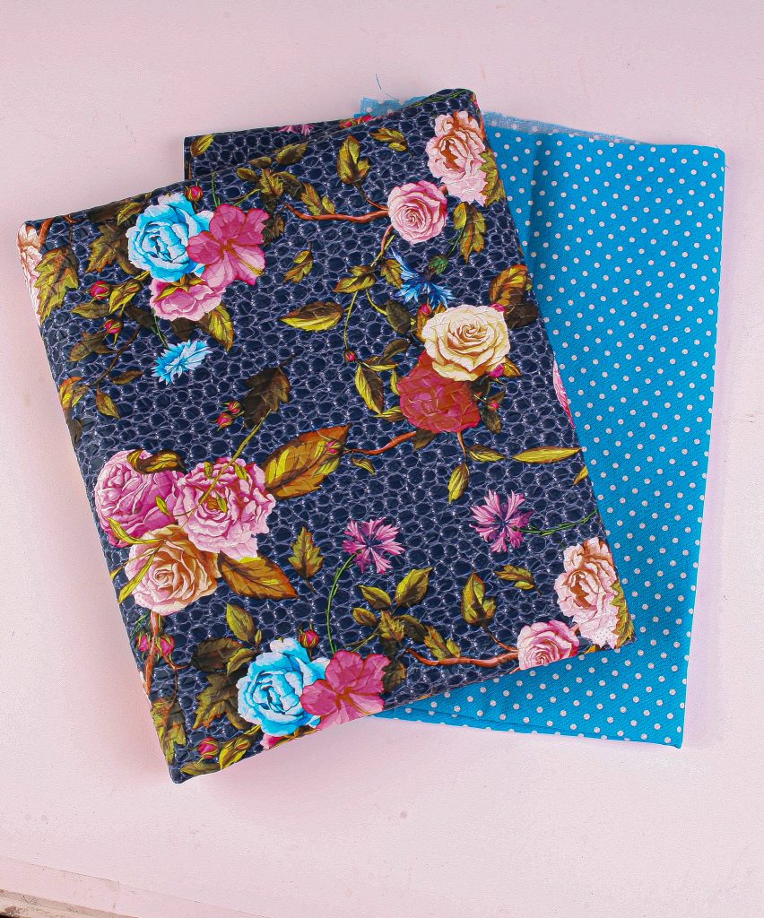 Perfect Pairs! 2 x Fat Quarter Pack - Floral Laminate with Turqouise Spot