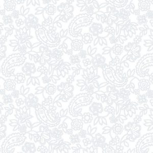 Henry Glass Quilter's Flour - Paisley Floral White on White Tone Blender