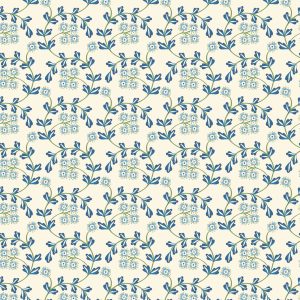 Cloud 9 Fabrics Organic Cotton - Summer Garden Flowering Lace Blue