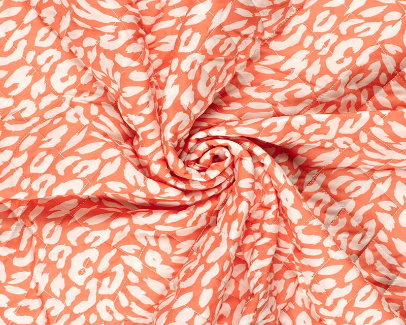 Quilted Cotton Animal Print - Coral Pink - Image 2