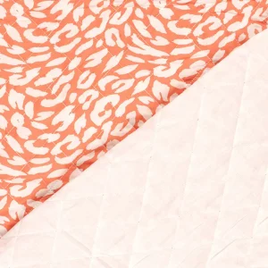 Quilted Cotton Animal Print - Coral Pink