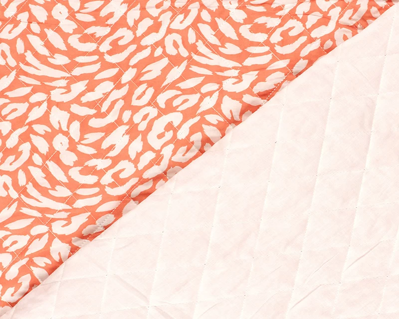Quilted Cotton Animal Print - Coral Pink