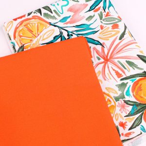 Perfect Pairs! 2 x Fat Quarter Pack - Canvas Oranges plus Orange plain