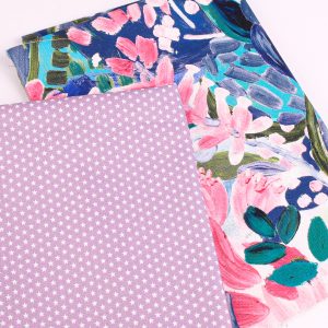 Perfect Pairs! 2 x Fat Quarter Pack - Canvas Paint Strokes plus Mini Star Lilac