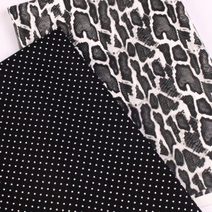 Perfect Pairs! 2 x Fat Quarter Pack - Black Snake Soft Vinyl plus Black Spot Cotton