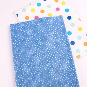 Perfect Pairs! 2 x Fat Quarter Pack - Vinyl Multi Spot plus Turquoise Spot Cotton