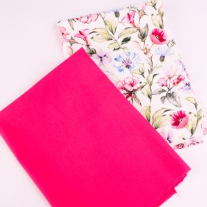 Perfect Pairs! 2 x Fat Quarter Pack - Canvas Floral plus Pink Cotton