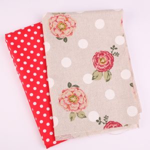 Perfect Pairs! 2 x Fat Quarter Pack - Rose Spot Panama and red Spot Cotton