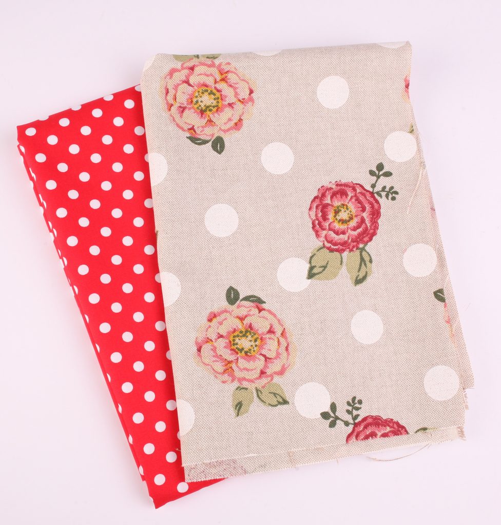 Perfect Pairs! 2 x Fat Quarter Pack - Rose Spot Panama and red Spot Cotton