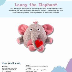 The Chumleys! - Lenny the Elephant - Paper Pattern and Instructions