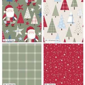 NEW Craft Cotton Co. Holly Jolly Patch Fat Quarter Pack - Jolly Santa