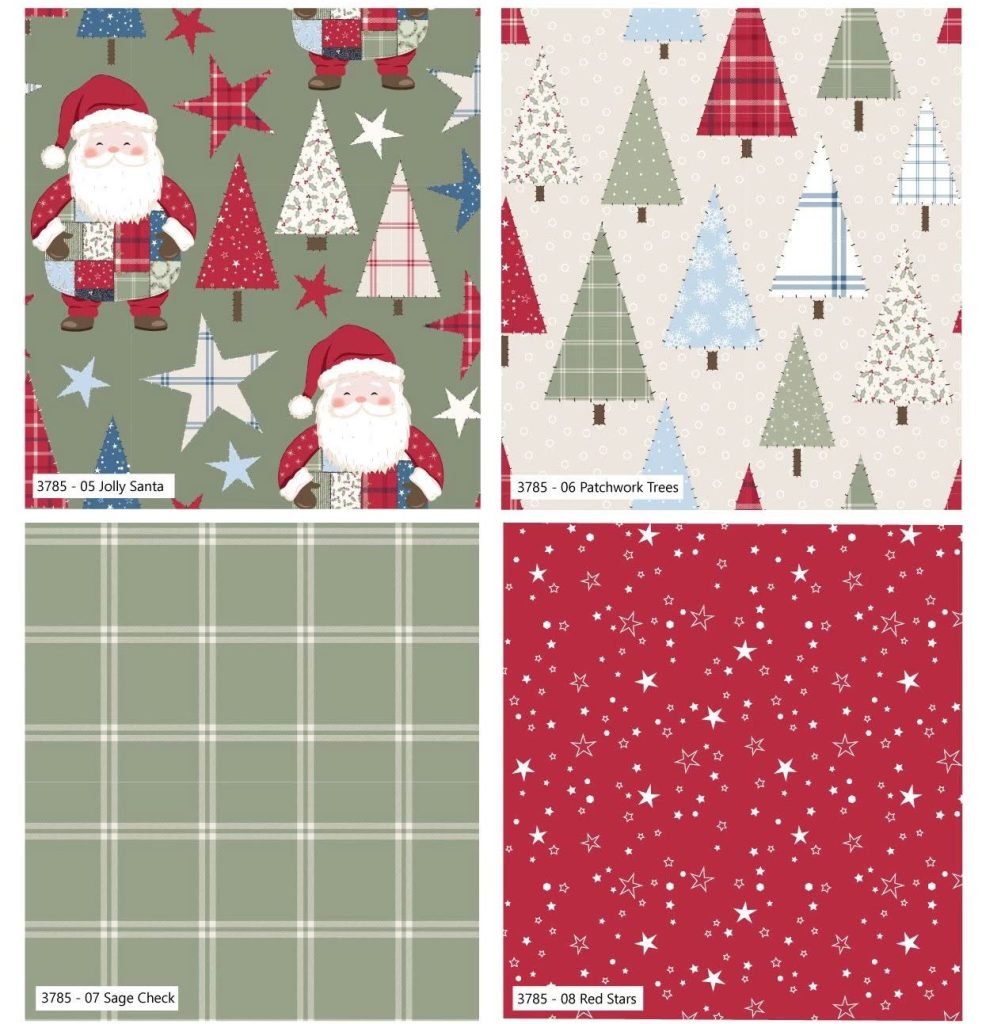 NEW Craft Cotton Co. Holly Jolly Patch Fat Quarter Pack - Jolly Santa