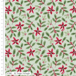 NEW Craft Cotton Co. Merry Little Robin - Sage Foliage