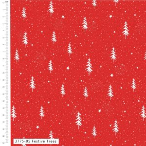 NEW Craft Cotton Co. A-Roar A-Frost - Festive Trees Red by Susan Wheeler
