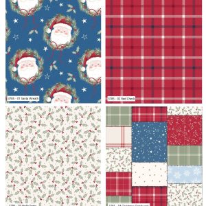NEW Craft Cotton Co. Holly Jolly Patch Fat Quarter Pack - Santa Wreath