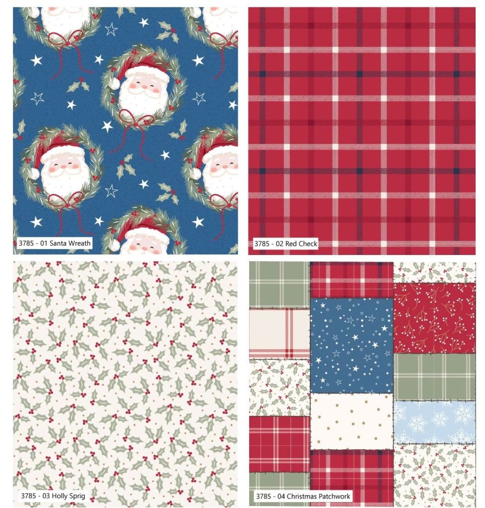 NEW Craft Cotton Co. Holly Jolly Patch Fat Quarter Pack - Santa Wreath