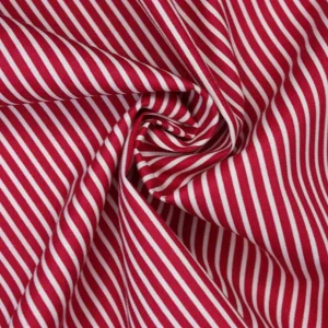 Cherry Red Stripe Cotton poplin