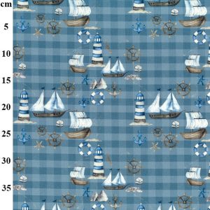 Cotton Poplin - Nautical Check