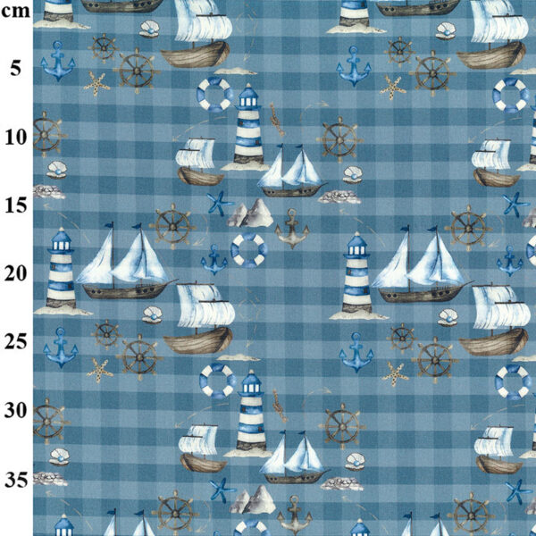 Cotton Poplin - Nautical Check