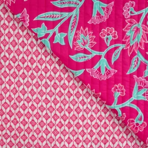 Quilted Fabric - Floral Pink