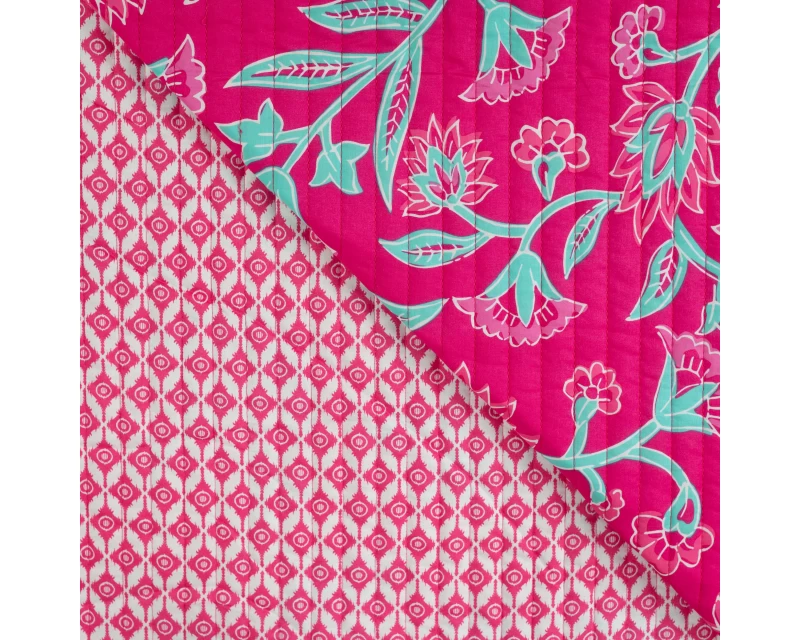 Quilted Fabric - Floral Pink