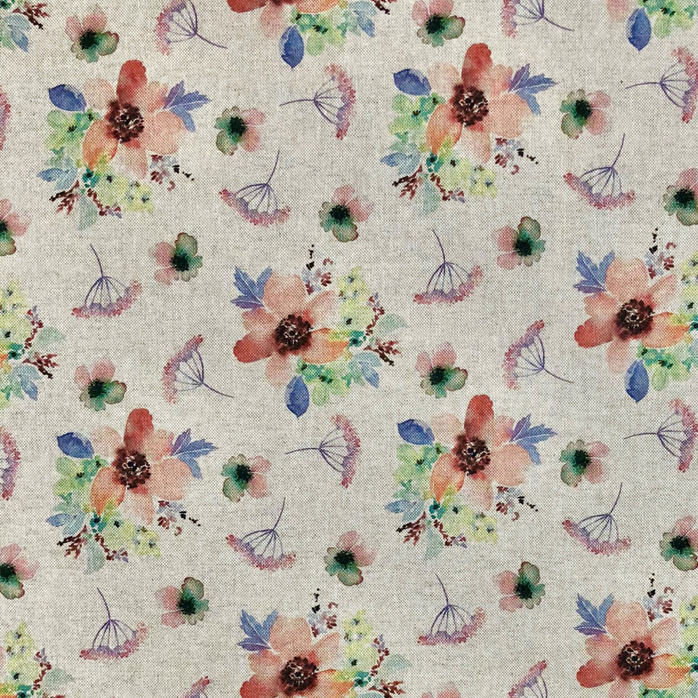 Cotton Rich Panama - Botanical Flowers