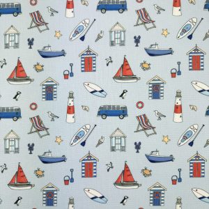 Cotton Panama - Seaside Stories Blue