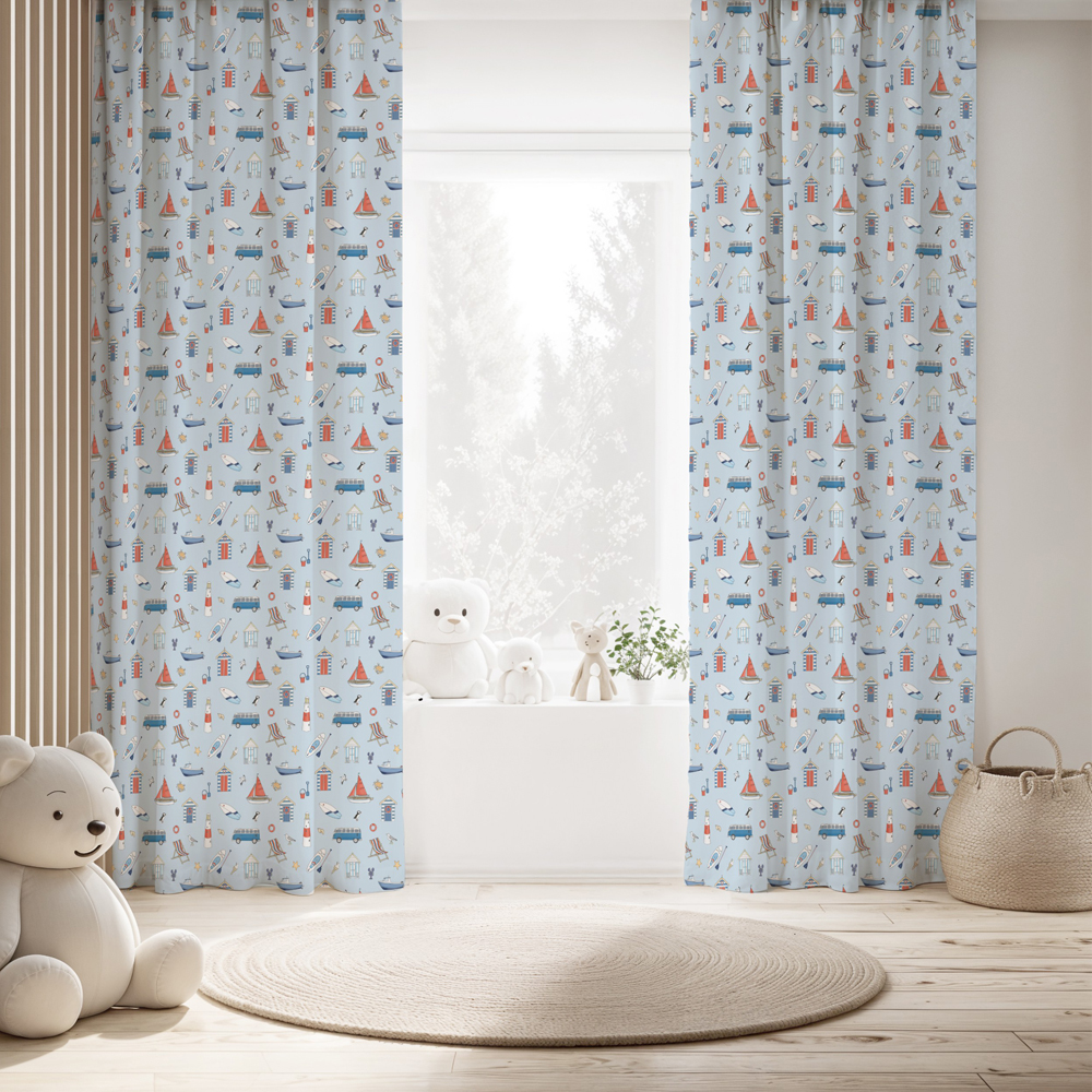 Cotton Panama - Seaside Stories Blue - Image 3