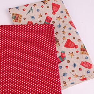Perfect Pairs! 2 x Fat Quarter Pack - Christmas Canvas plus Red Star