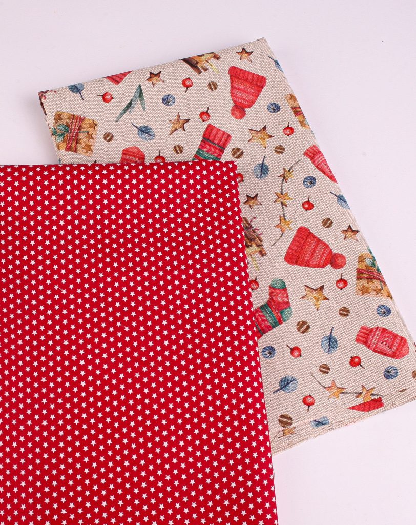 Perfect Pairs! 2 x Fat Quarter Pack - Christmas Canvas plus Red Star