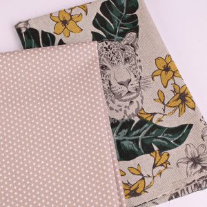 Perfect Pairs! 2 x Fat Quarter Pack - Canvas Leopard plus Beige Star