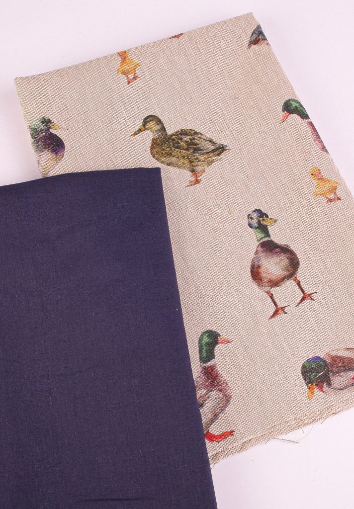 Perfect Pairs! 2 x Fat Quarter Pack - Duck Canvas with Navy Cotton