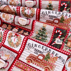 3 Wishes Fabrics - Very Merry Gingerbread Christmas Patches