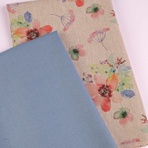 Perfect Pairs! 2 x Fat Quarter Pack - Botanical Flowers Panama plus Denim Blue Cotton