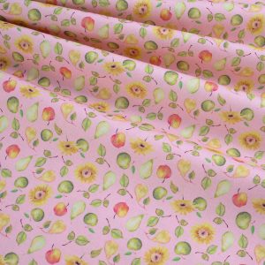PRE ORDER Debbie Shore Picked With Love Organic Cotton - Apples and Pears Pink