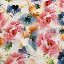 Linen Viscose Digital Print - Watercolour Flowers