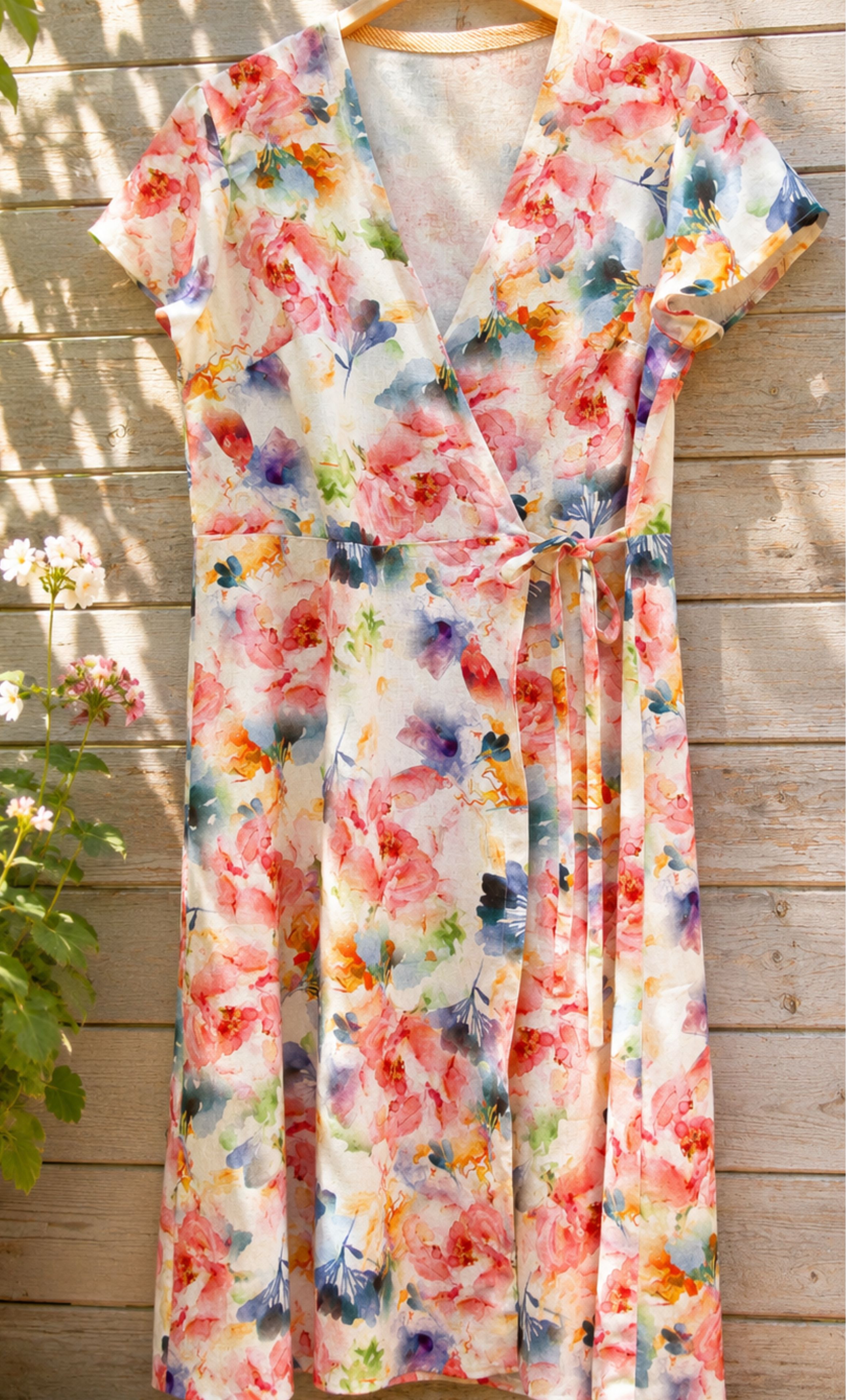 Linen Viscose Digital Print - Watercolour Flowers - Image 2