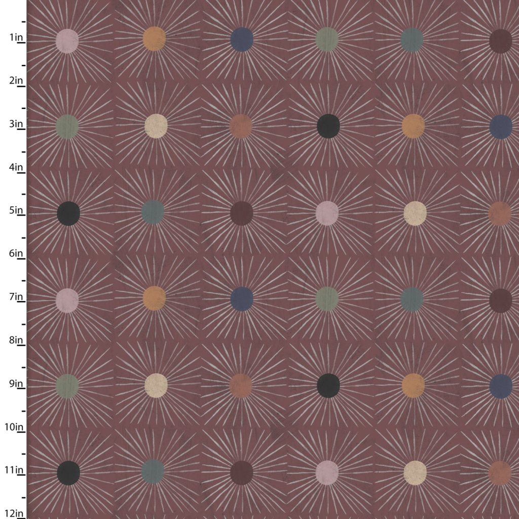 3 Wishes Fabrics - Midnight Prowl Sunburst Mosaic